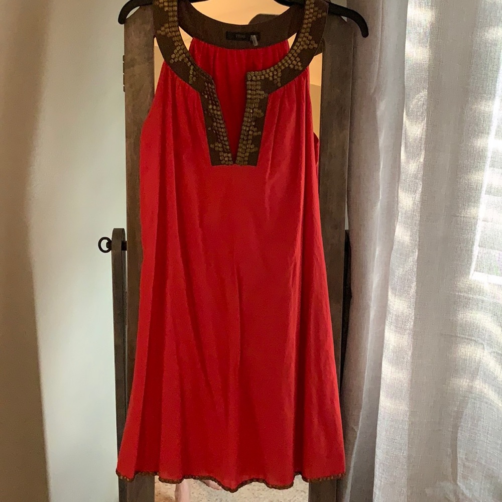 Red and brown boutique dress